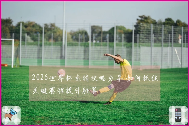 2026世界杯竞猜攻略分享 如何抓住关键赛程提升胜算